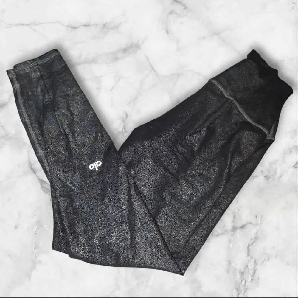 Alo Black Sparkle Leggings Size XS